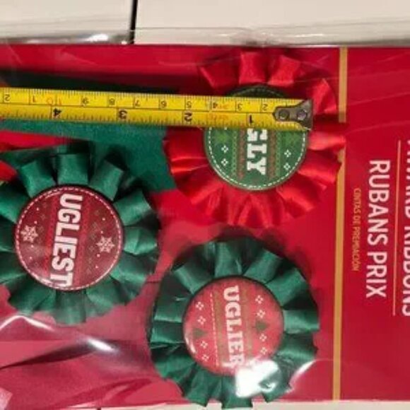 Ugly Sweater Award Ribbons (Christmas Ugly Sweater - Set of 3) (new) (holiday/x) - Picture 4 of 15